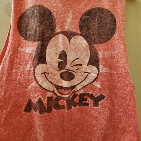 Vintage Disney Micky Mouse tank top salmon colour wide arm, SM - Picture 4 of 5